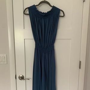 Blue calf-length jumpsuit, size M